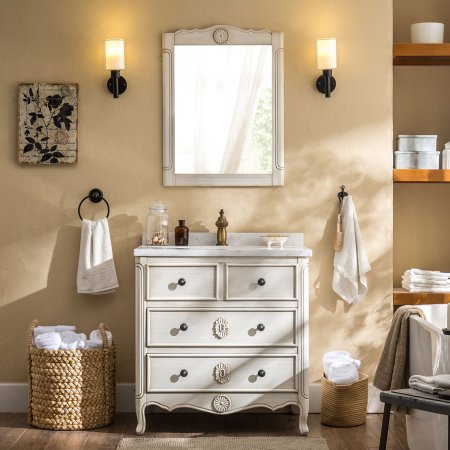 6019-6019-B Modern Solid Wood Floor-Standing Bathroom Vanity