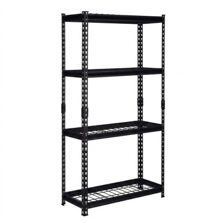 Four-tier heavy-duty wire shelving unit