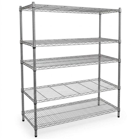 Five-tier wire shelving unit