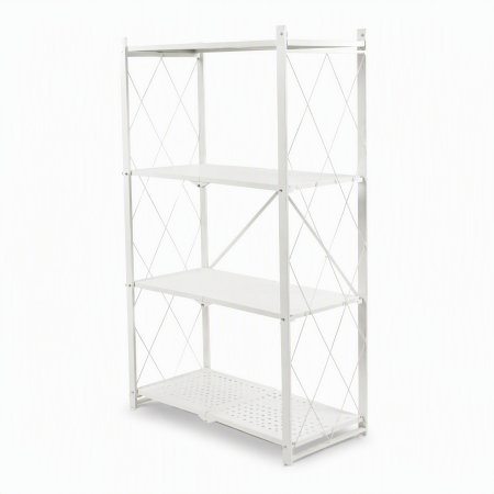 Four-tier folding storage rack