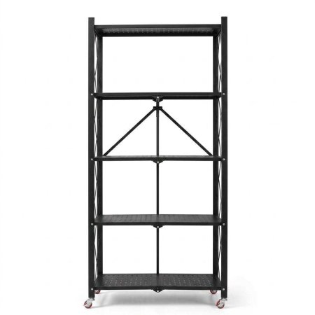 Five-tier, foldable storage rack