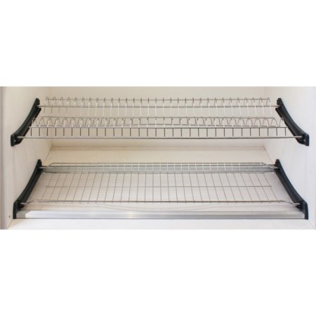 Pull-out dish storage rack