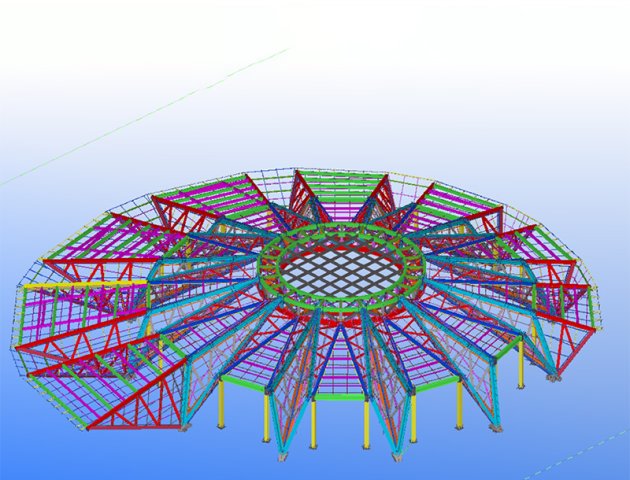 grid structure steel stadium