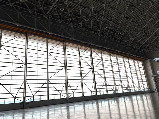 hangar con estructura de acero