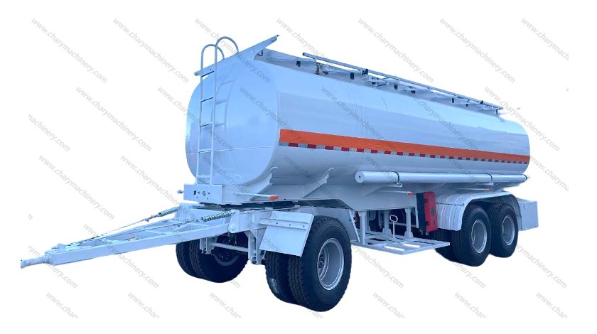 Full trailer oil tanker truck