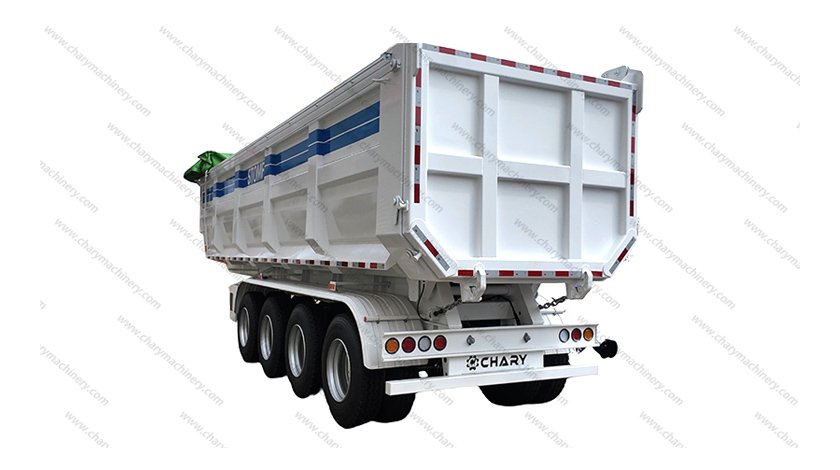 4-axle Dump Trailer With Electric Tarpaulin