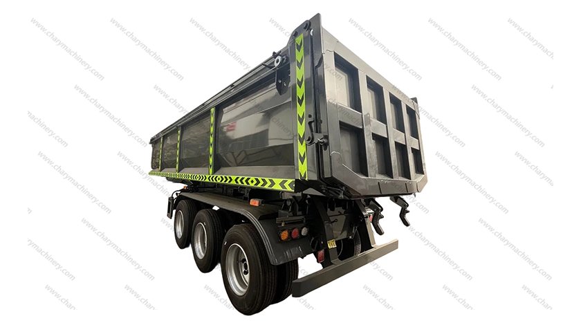 3-axle Dump Trailer With Electric Tarpaulin