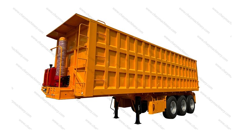 3-axle Rectangular Dump Trailer