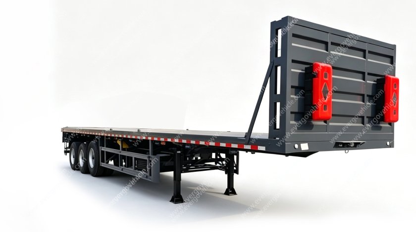 Tri-axle Flatbed Semi Trailer With Front Board