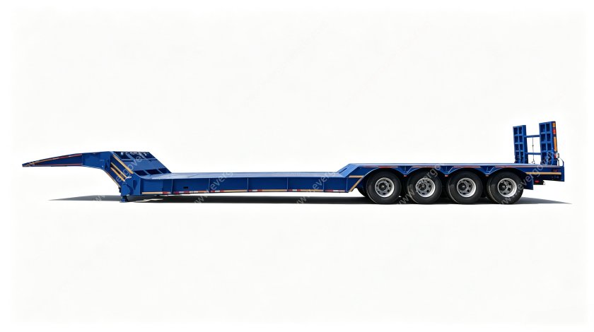 Heavy Duty 3/4 Axles Folding Gooseneck Lowbed Trailer