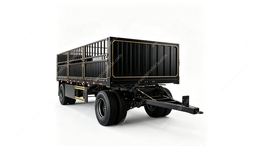 2 Axle 13Ton Drawbar Fence Full Trailer For Cargo Transportation