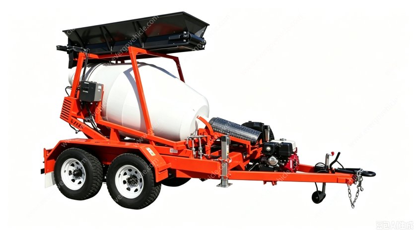 1 Yard Portable Concrete Mixing Trailer