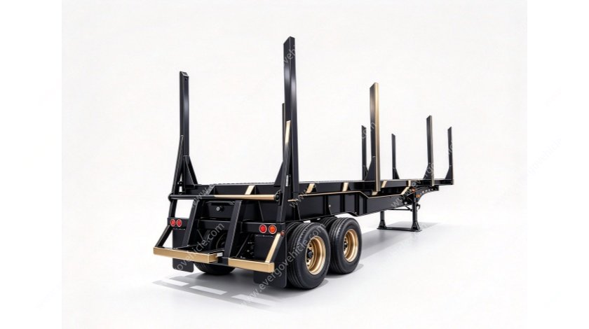 42ft Drop Center Log Semi Trailer, High Tensile Steel Logging Trailer, 80000lb GVWR for Timber Wood Transport