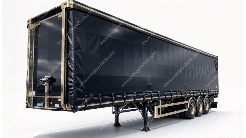4.5m Curtainsider Semi Trailer, Pillarless Postless Curtain Side Trailer with BPW Axle Drum Brake