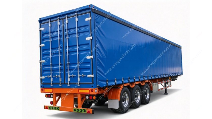 3 Axles Curtain Side Semi Trailer / Side Curtain Semi-trailer For Cargo Transport