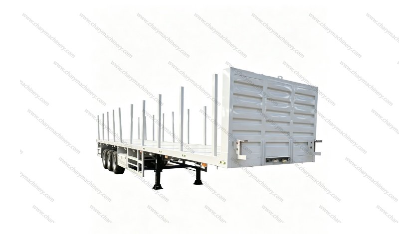 Semi‑remorque de transport de grumes 3 essieux