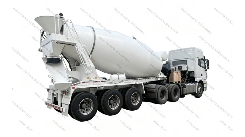 Semi-remorque malaxeur à béton type PTO