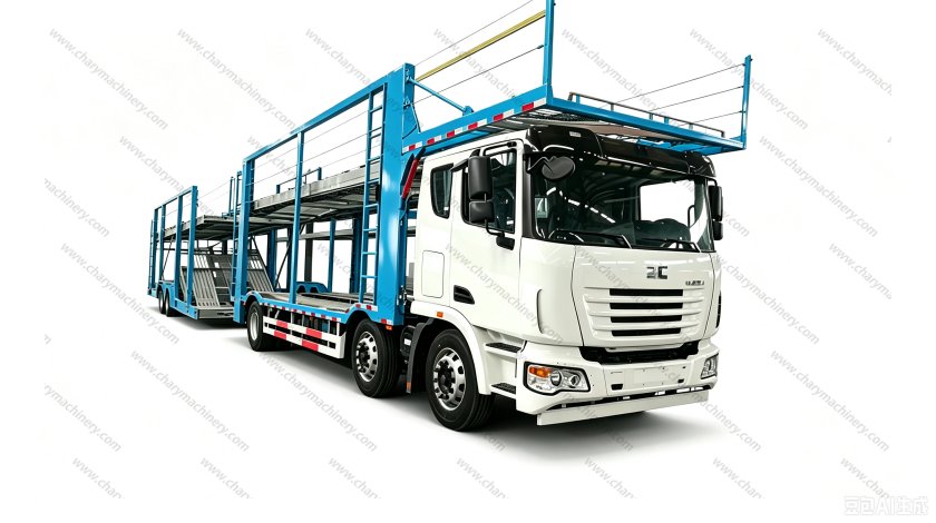 Train routier porte-voitures à double étage