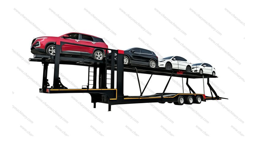 Semi-remorque porte-voitures à double étage