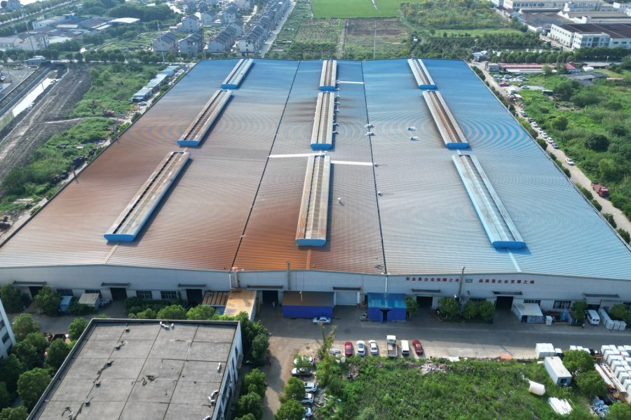 Outside the factory