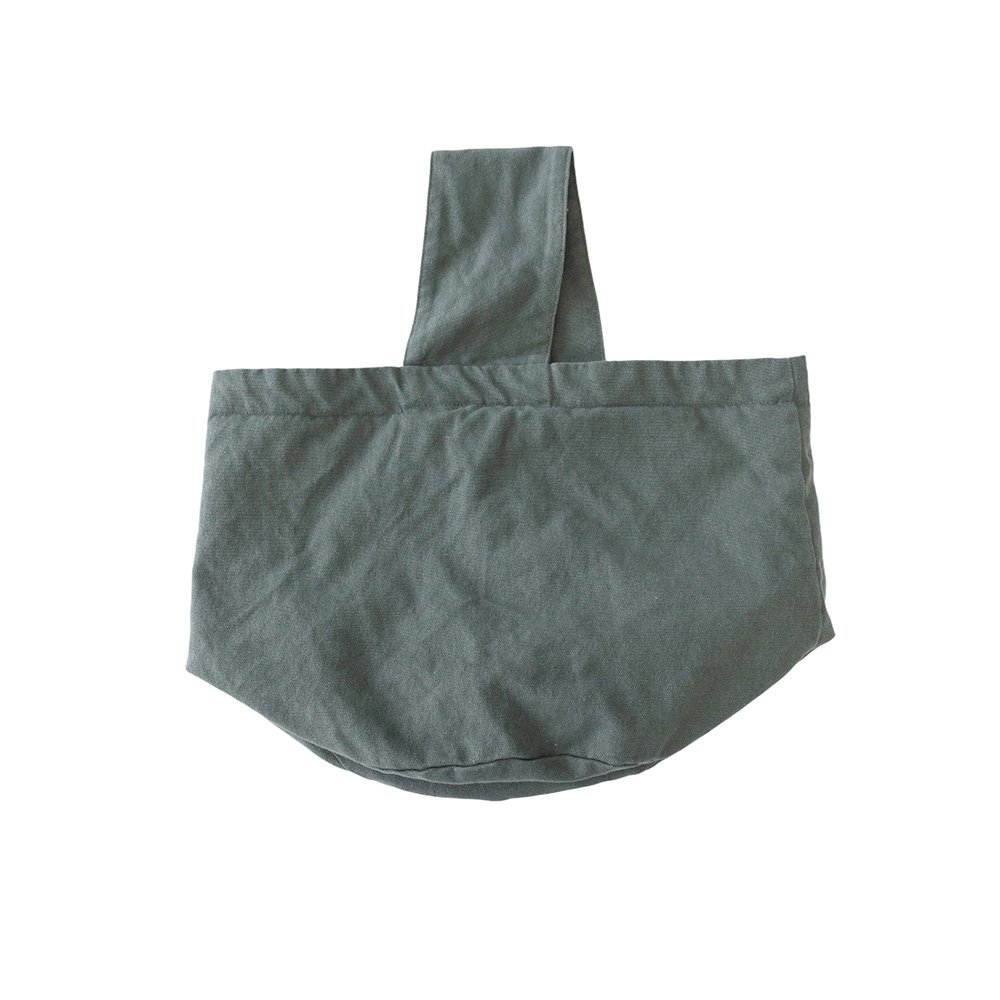 Grey Canvas Crescent Bag | Minimalist Handbag