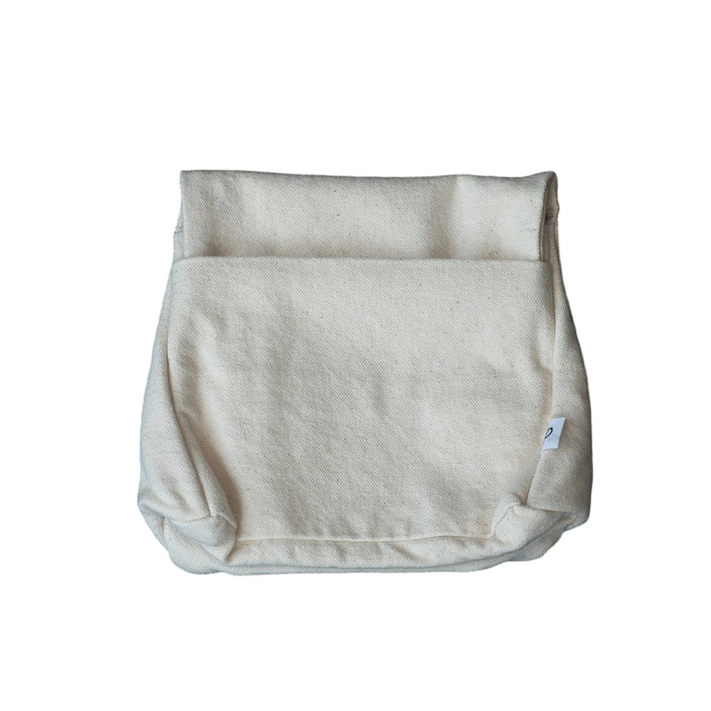 Beige Canvas Foldable Pouch | Minimalist Pocket Bag