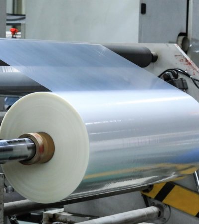 Folding machine roll film