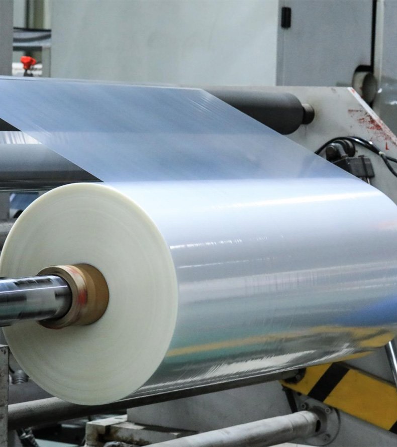 Folding machine roll film