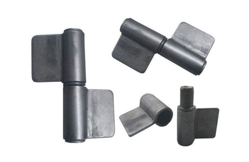 Flag-shaped welding hinge