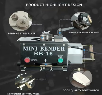 Rebar Bender RB-16T Bending up to 16mm