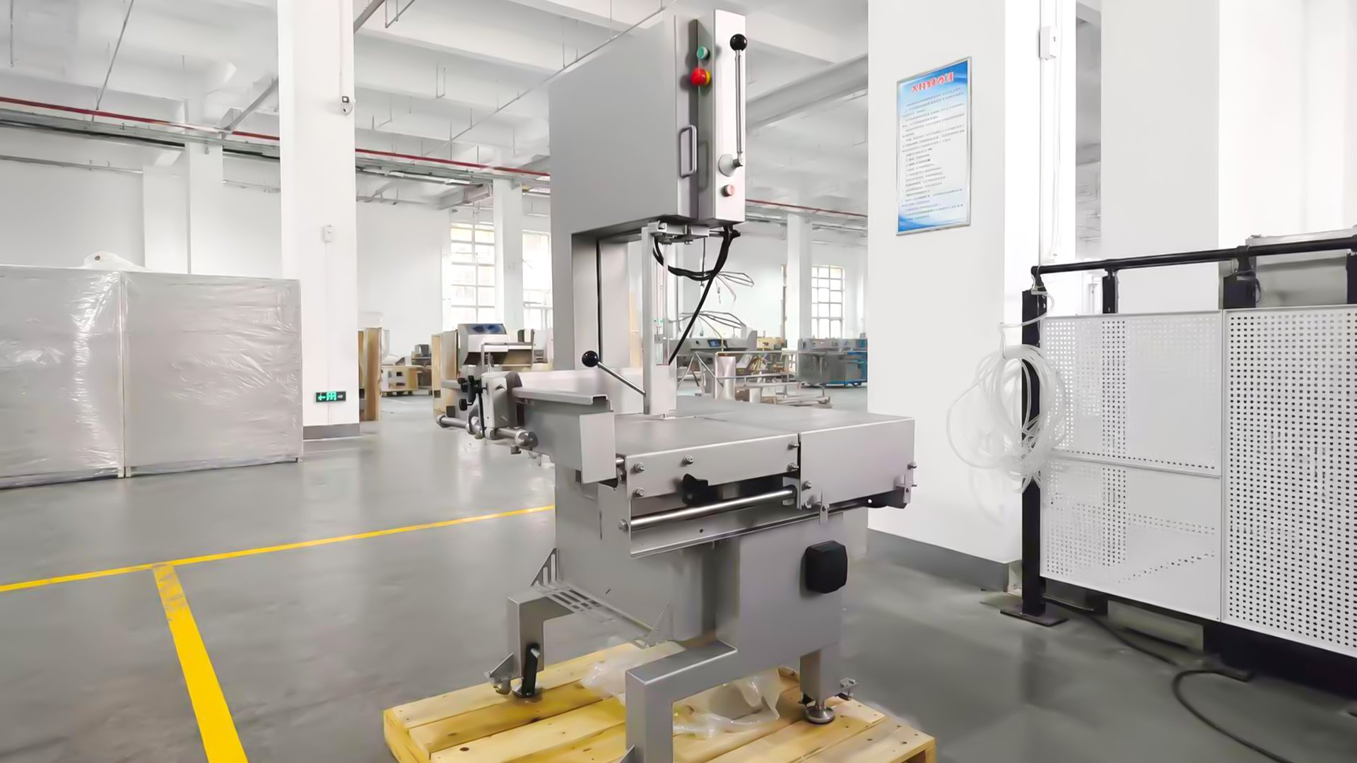 SUS304 Henger Global HE-450 meat bone saw machine floor type full machine view