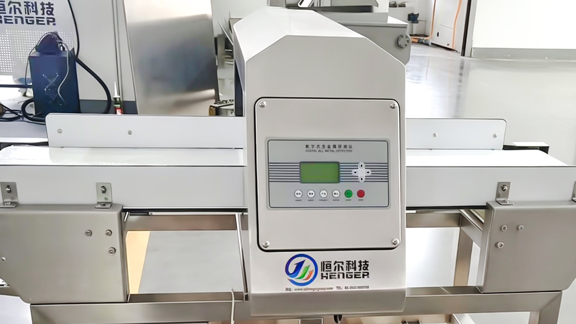 SUS304 Henger Global HE-50-15 conveyor metal detector aperture with FDA food grade PU belt