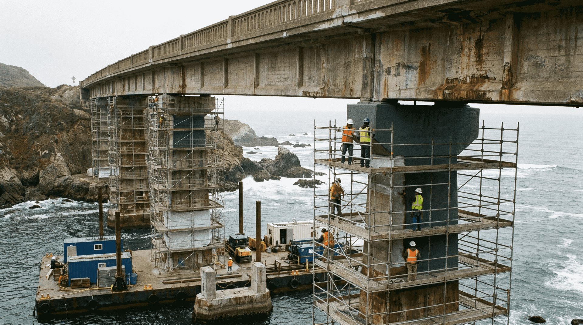 embedded zinc anodes | coastal bridge restoration | cathodic protection