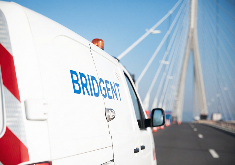 Bridgent technicians conducting stay cable inspection and preventive maintenance