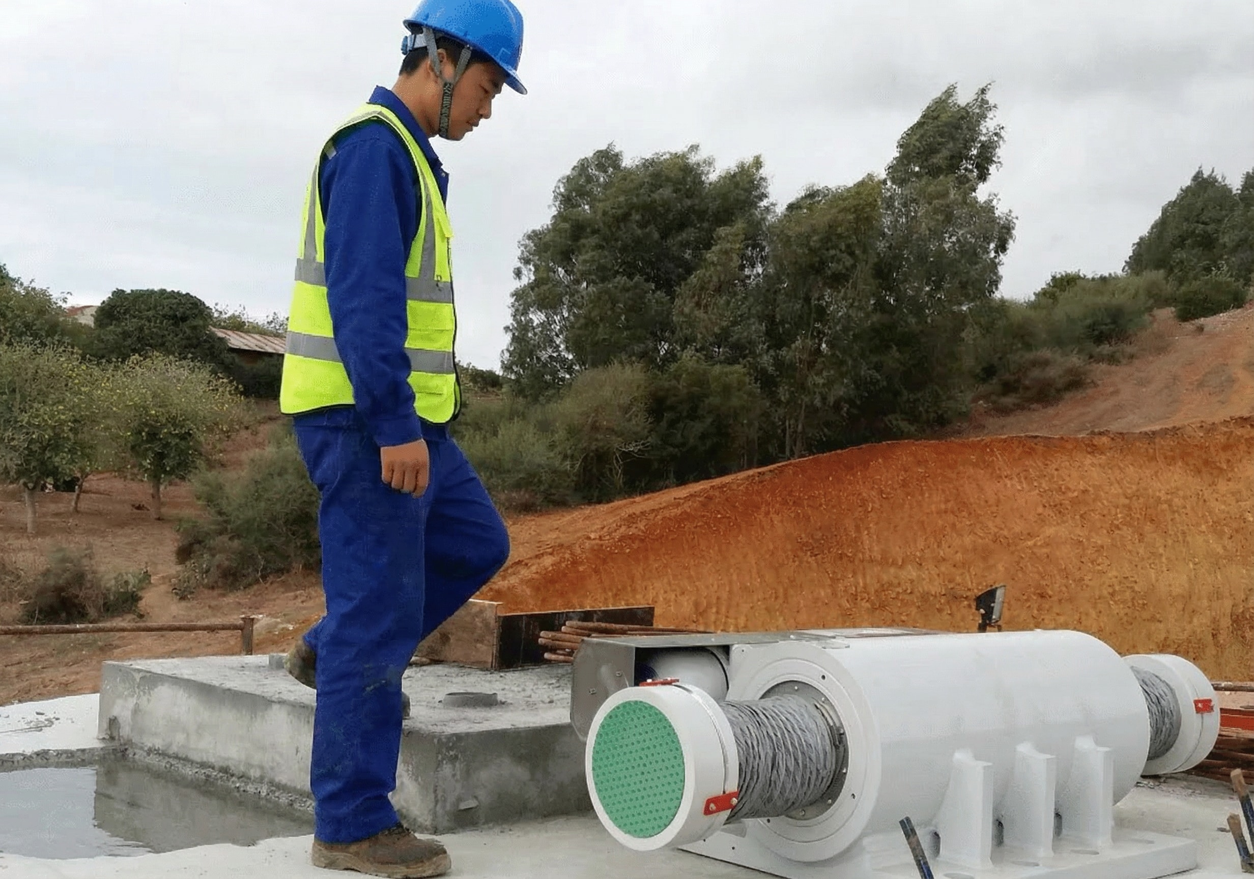 On-site seismic device installation — Bridgent technical team