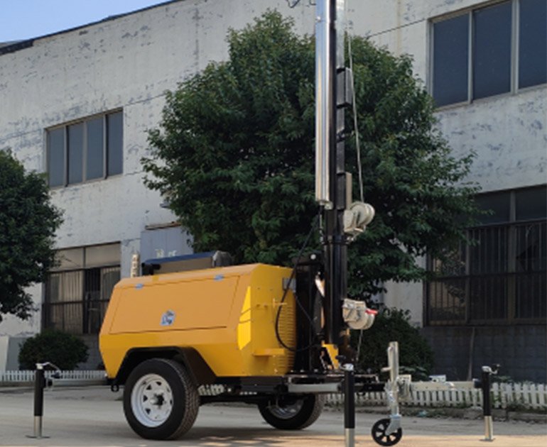 9m Trailer Hand-lifting/Electric Lifting Mobile Lighting Tower