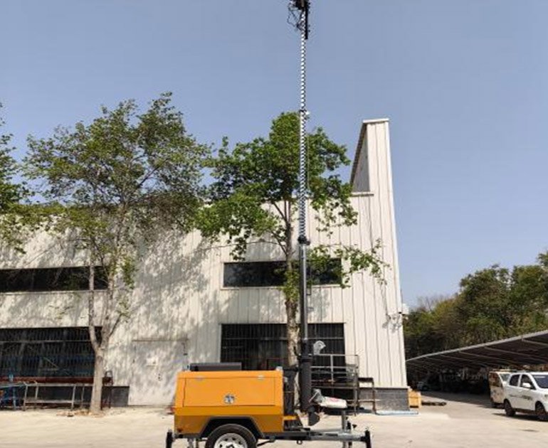 7m Trailer hand-lifting mobile light tower