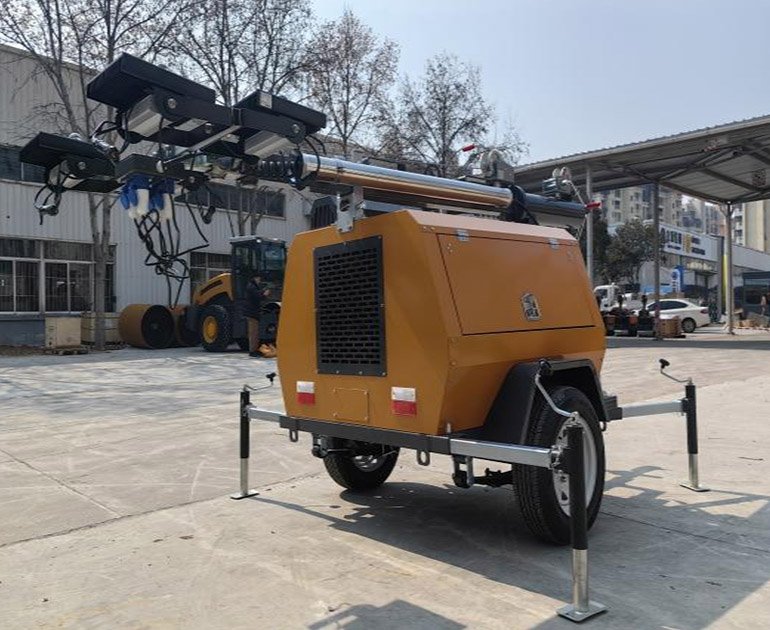 9m Trailer Full Hydraulic Lifting Mobile Lighting Tower