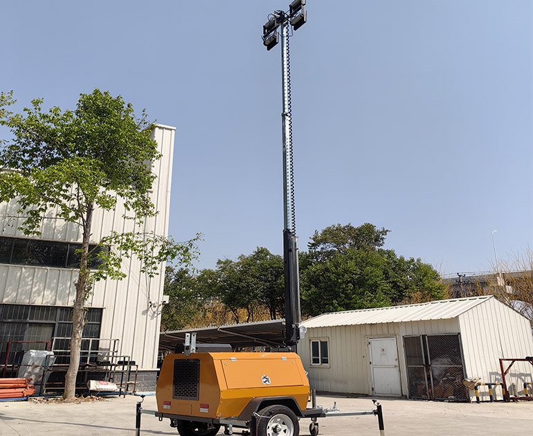7m Trailer electric lifting mobile light tower