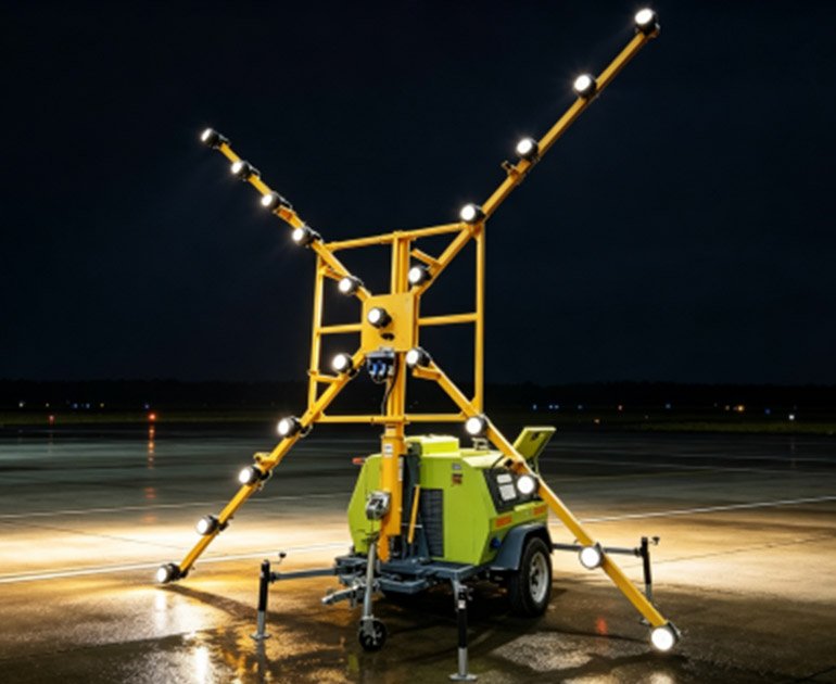Trailer Type Airport Runway Closure Sign Mobile Lighting Vehicle
