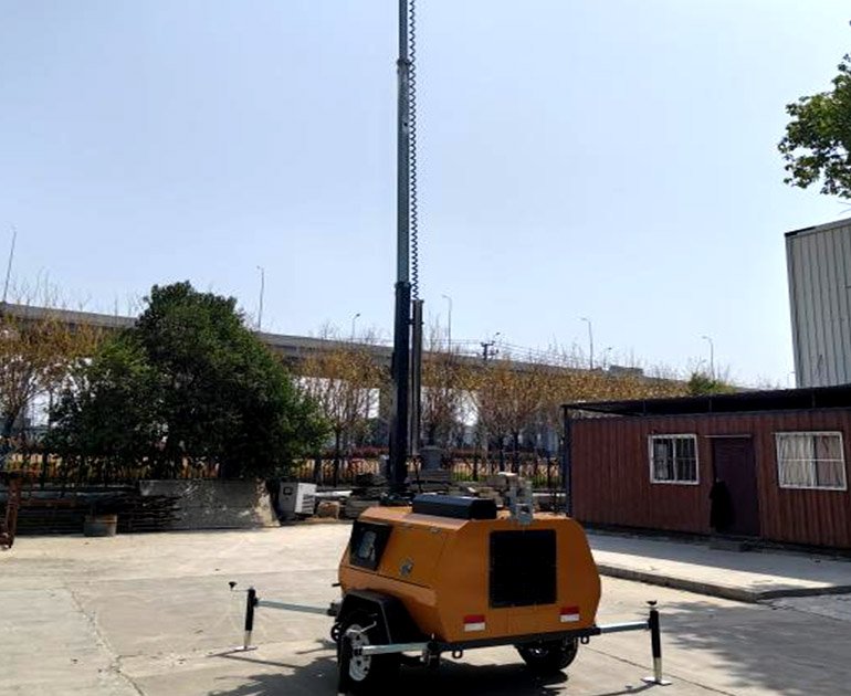 7m Trailer hand-lifting mobile light tower