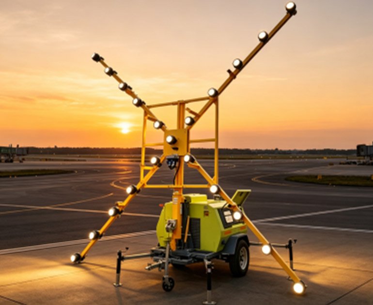 Trailer Type Airport Runway Closure Sign Mobile Lighting Vehicle