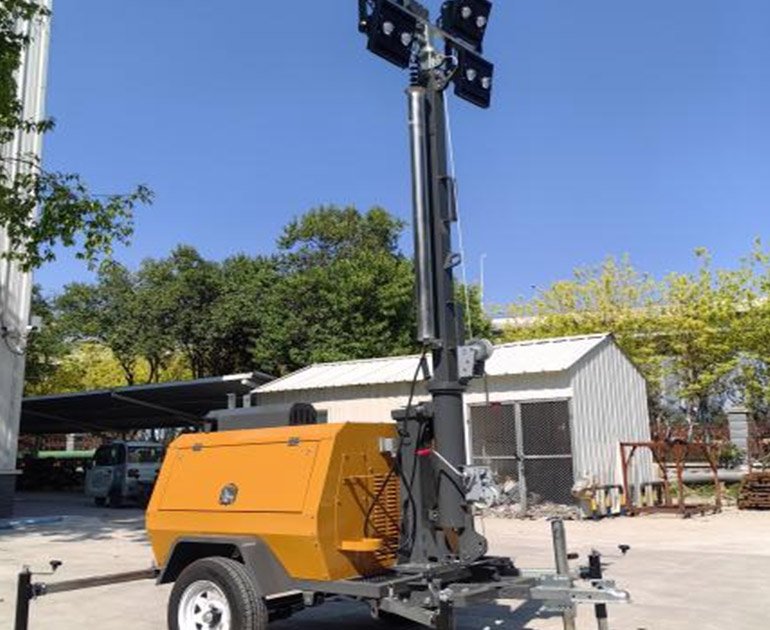 7m Trailer electric lifting mobile light tower