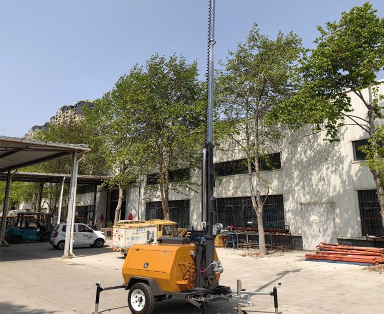 7m Trailer hand-lifting mobile light tower