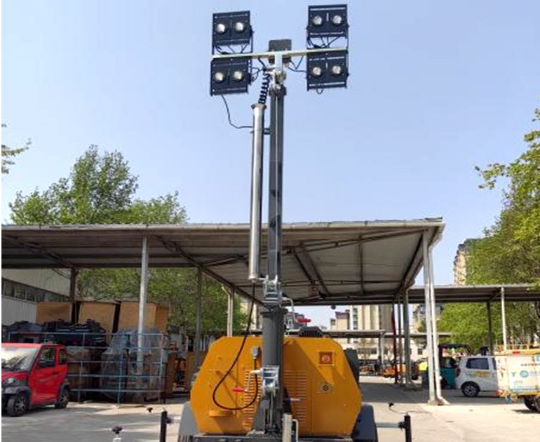 7m Trailer hand-lifting mobile light tower