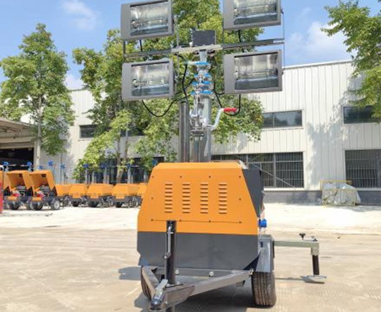 7m Trailer electric lifting mobile light tower