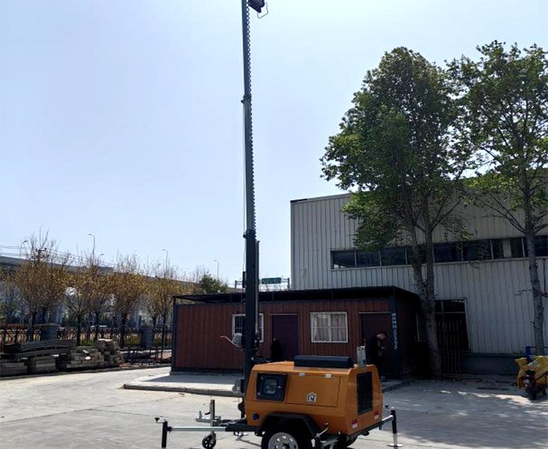 9m Trailer Hand-lifting/Electric Lifting Mobile Lighting Tower