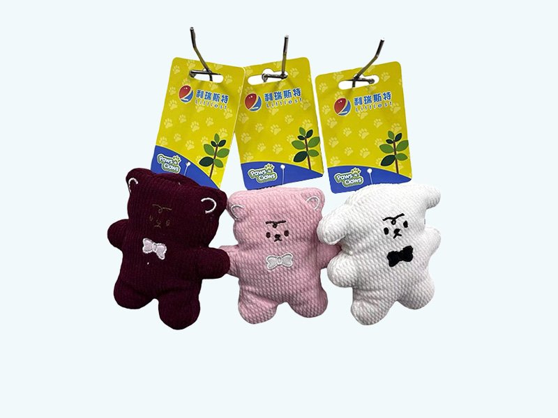 Corduroy Bear Cat Toy With Catnip