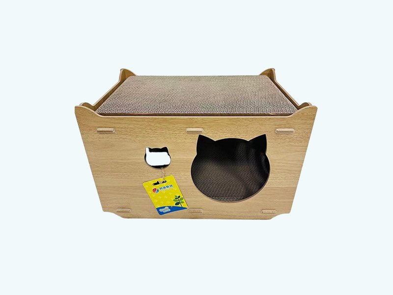 Wooden Multifunctional Cat House With Scratcher