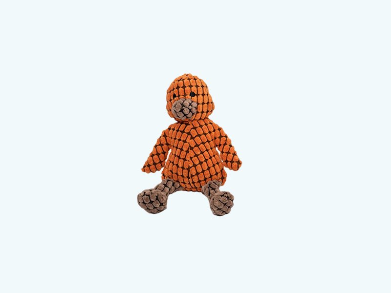 Textured Corn Plush Interactive Dog Toys-flamingo 